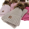Czapka i komin dla dziewczynki zimowy komplet, beżowy, podszyty polarem, z wełną merino Bellina