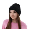 Czapka zimowa damska, czarna, z wełną merino Febe