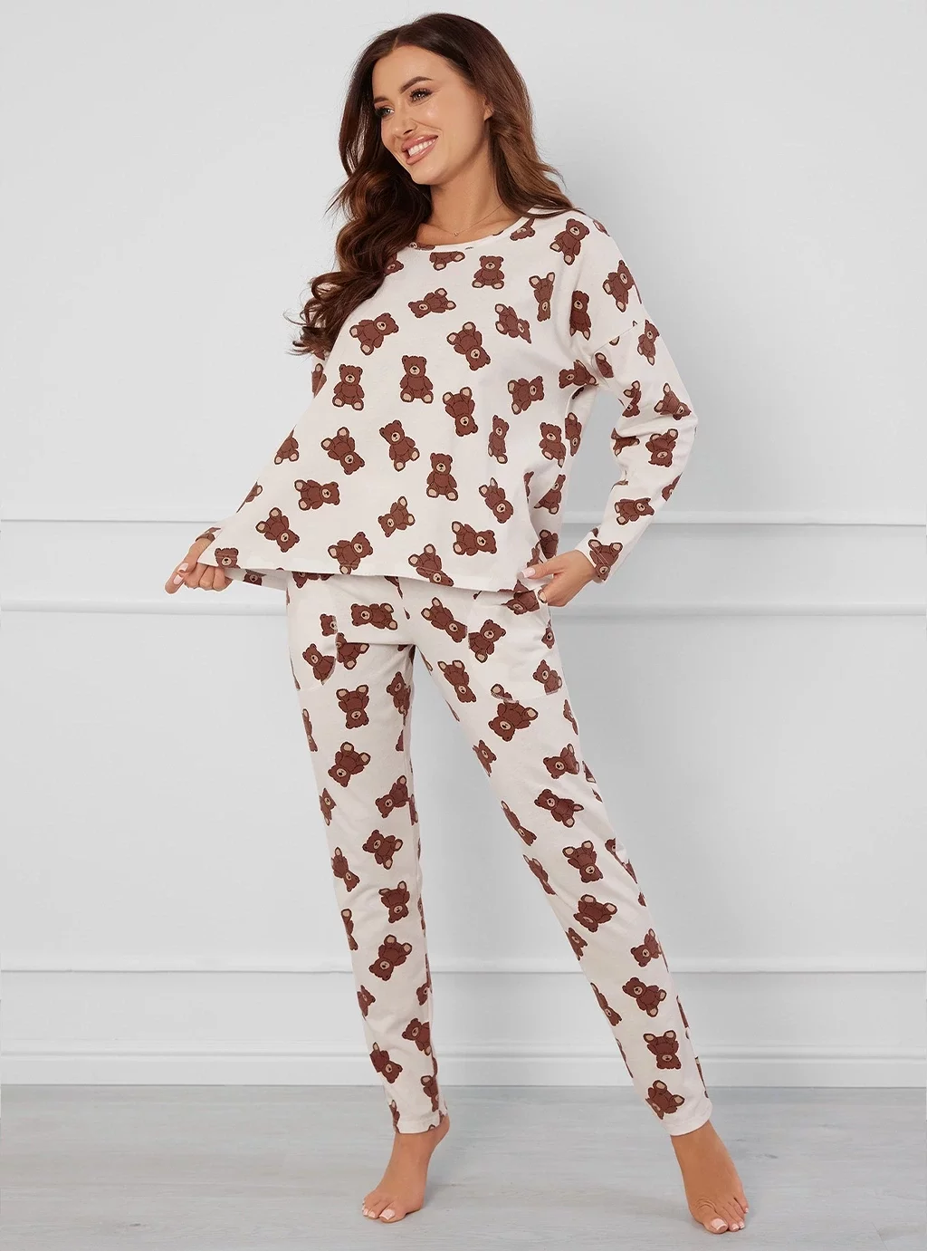 Miśka piżama damska długi rękaw