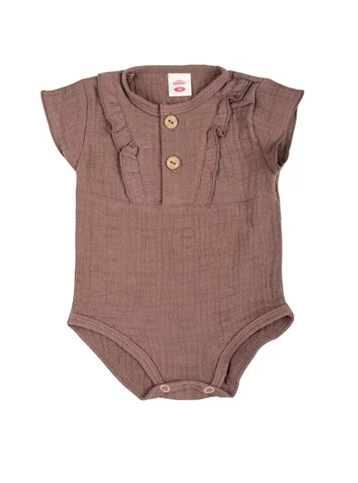 Body Niemowlęce KR Bamboo Muslin Girl - Choco