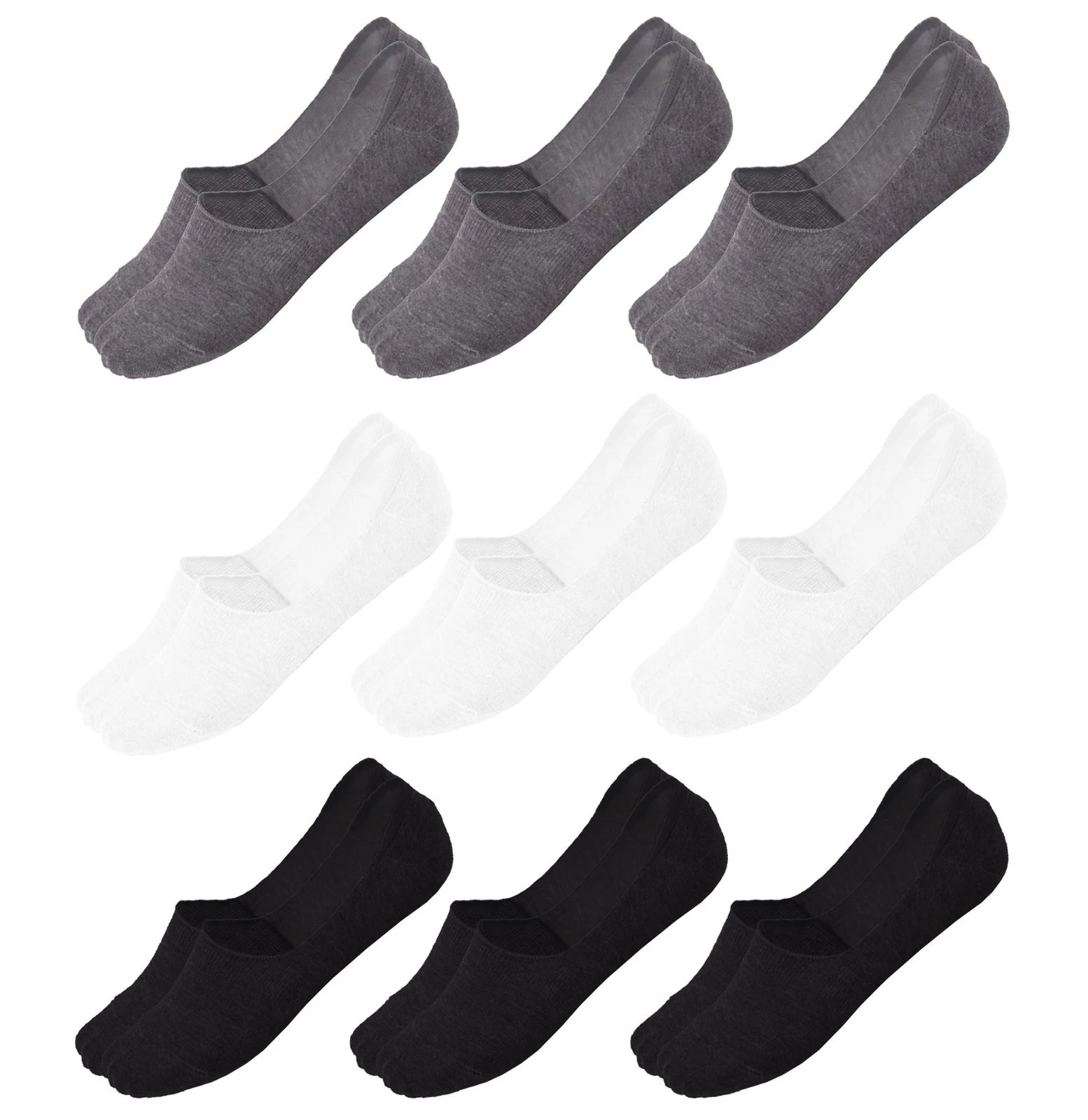 9x Skarpetki Zestaw Czarny Szary Biały 39-41
