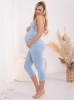 Legginsy Ciążowe Rybaczki Gaja - Baby Blue