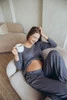 Longsleeve ciążowy i do karmienia MOCHA stalowy