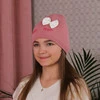 Czapka dla dziewczynki jesienno-wiosenna, różowa, Serena