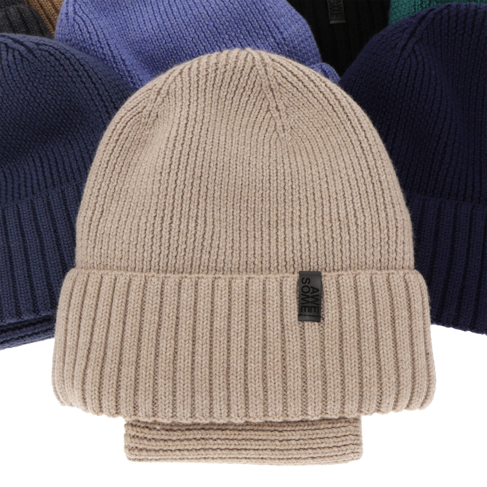 Czapka i komin dla chłopca, zimowy komplet, 100% wełniany merino, z podszyciem z wełny merino, czarny Harbin