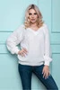 SWETER OVERSIZE DEKOLT "V" ECRU