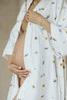 Szlafrok kimono ciążowe z muślinu HERBAL LATTE biały