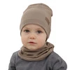 Czapka i komin dla chłopca jesienny, wiosenny komplet, khaki, bawełniany Frizer