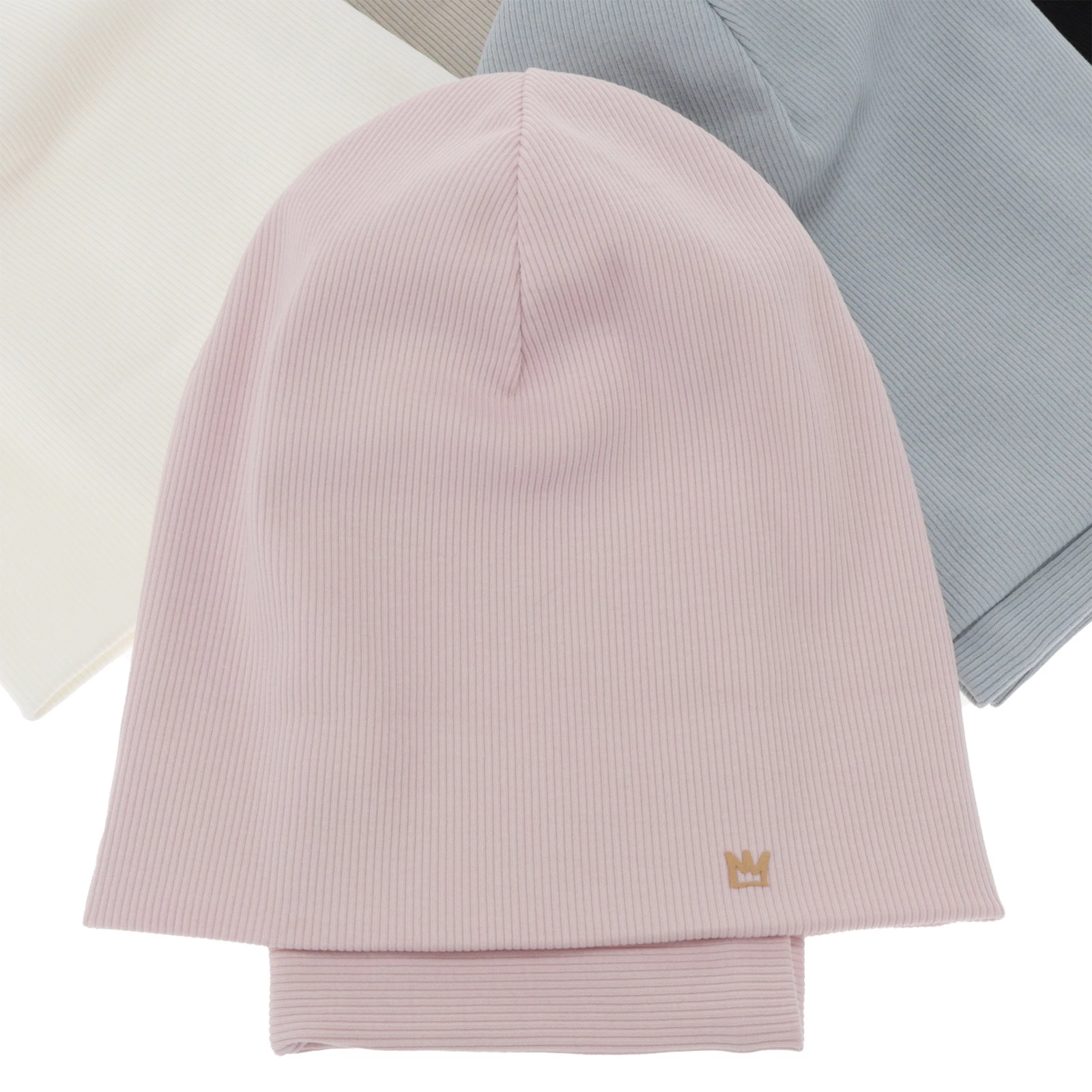 Czapka i komin dla dziewczynki jesienny, wiosenny komplet, bawełniany, beżowy Carina