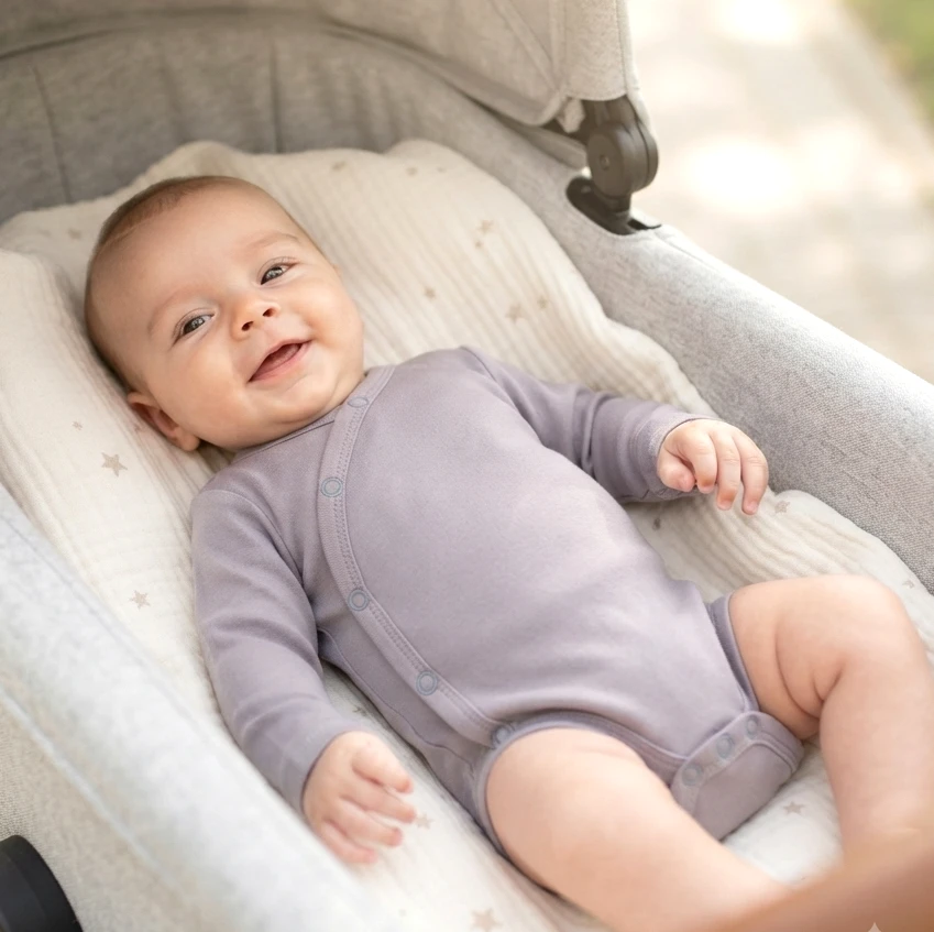 Body kopertowe z bawełny organicznej długi rękaw - lila