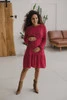 Sukienka ciążowa i do karmienia Lovely Dress czerwono-malinowa w print długi rękaw