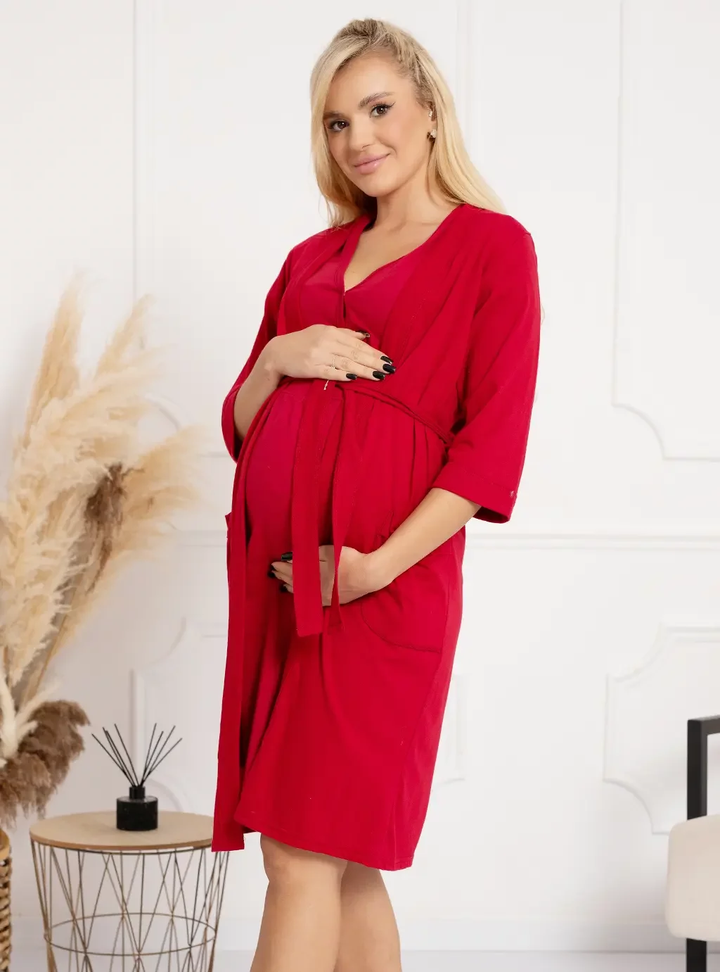 Szlafrok Ciążowy Basic -bordowy