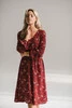 Sukienka ciążowa i do karmienia Lovely Dress Midi rękaw długi bordowa w kwiatki