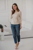 Bluzka ciążowa i do karmienia Milk Shirt latte melange rękaw 7/8
