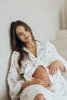 Szlafrok kimono ciążowe z muślinu HERBAL LATTE biały