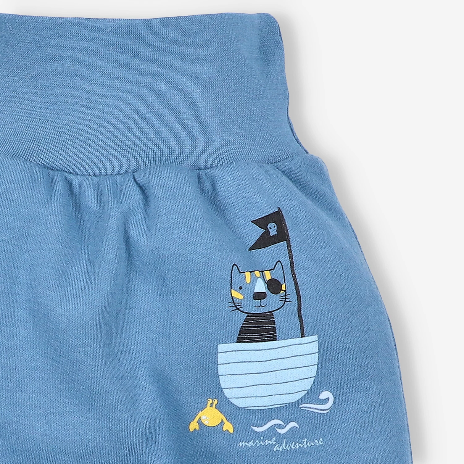 Półśpiochy niemowlęce Piraci z bawełny organicznej dla chłopca - niebieskie
