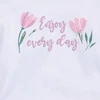 Body niemowlęce Pink flowers enjoy every day z bawełny organicznej dla dziewczynki