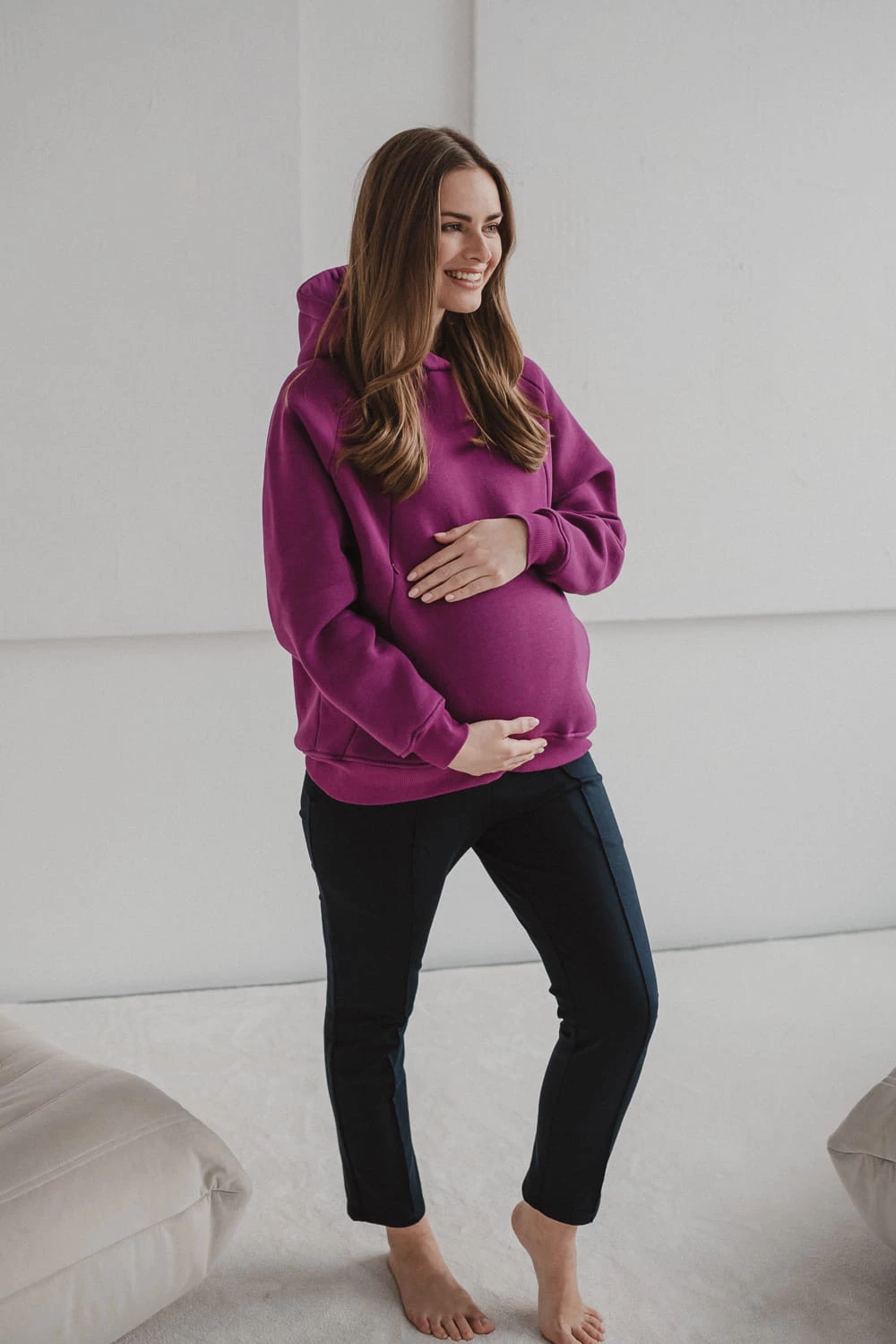 Bluza ciążowa i do karmienia Motherhood oversize fioletowa