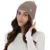 Czapka damska zimowa, wiosenna, beżowa, 100% wełniana merino Sophie