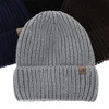 Czapka zimowa męska, brązowa, 100% wełniana merino Berno