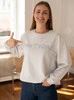 Bluza ciążowa i do karmienia oversize z haftem Milk It Easy! jasny szary