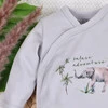 Pajac Niemowlęcy Safari Adventure Kopertowy Z Bawełny Organicznej Słoń Biały