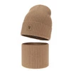 Czapka i komin dla chłopca, jesienny, wiosenny komplet w kolorze camel 100% wełniany merino Vanto