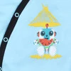 Turkusowe body kopertowe Summer Robots  z bawełny organicznej dla chłopca