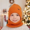 Czapka i komin dla chłopca zimowy komplet, pomarańczowy, Romeo
