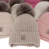 Czapka i komin dla dziewczynki zimowy komplet, beżowy, 100% wełniany merino, podszyty wełnianym polarem, Martina