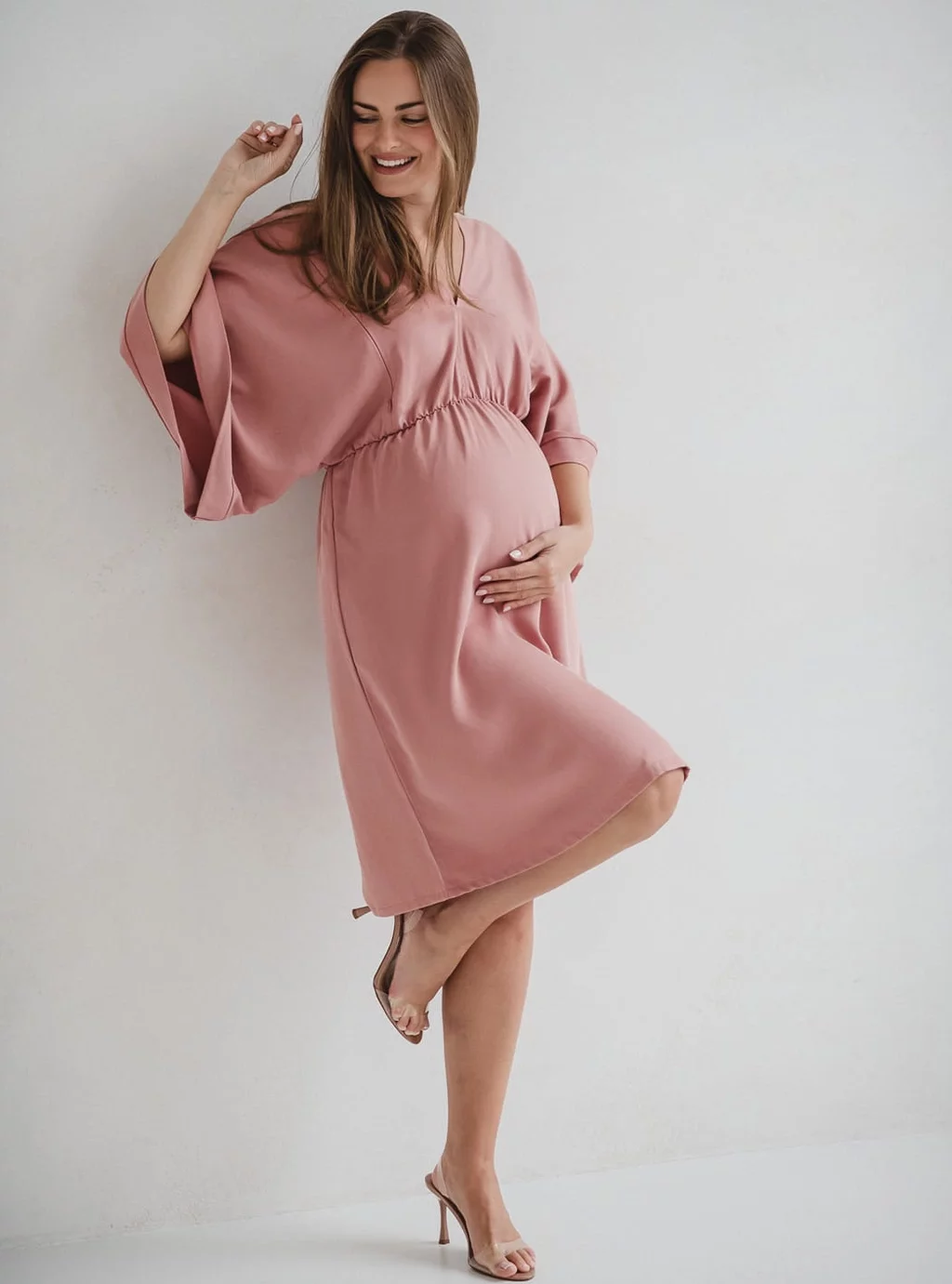 Sukienka ciążowa i do karmienia Mama Zen z Tencelu Herbal Rose