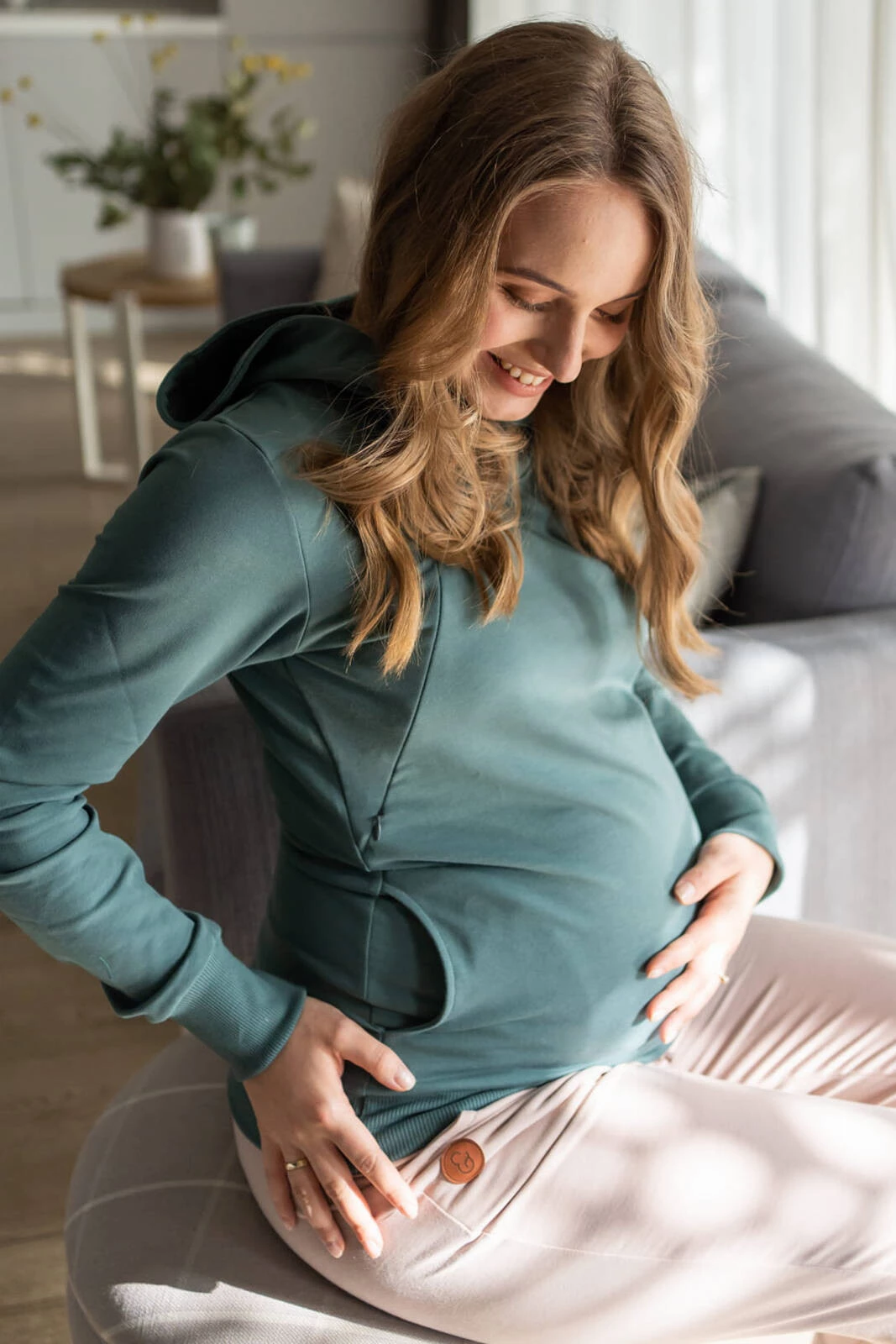 Bluza z kapturem Milk Please morska zieleń