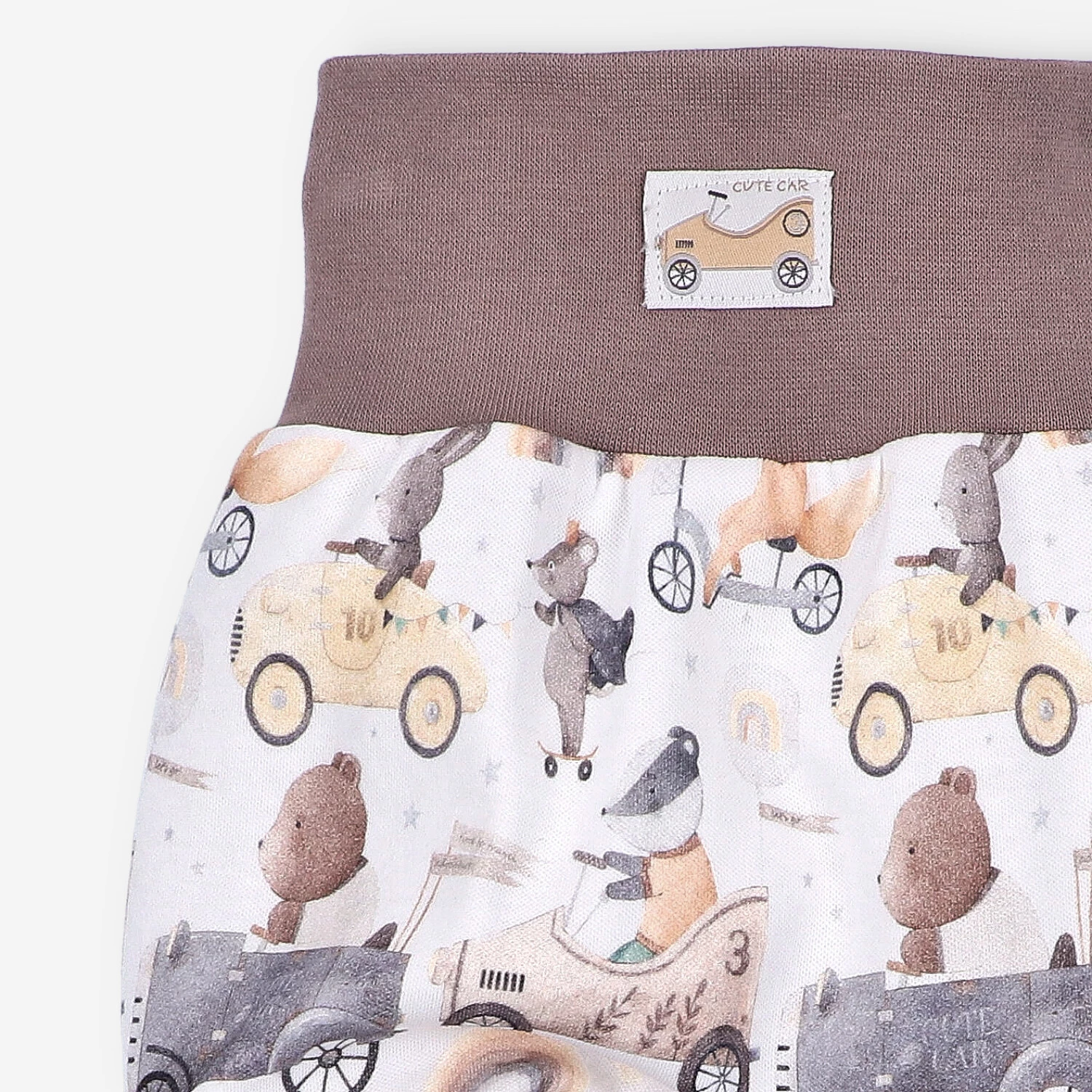 Półśpiochy niemowlęce Cute cars z bawełny organicznej dla chłopca