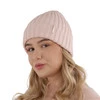 Czapka zimowa damska, różowa, z wełną merino, Missi