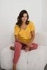 Bluzka ciążowa i do karmienia M-Shirt V-neck żółta