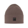 Czapka wiosenno-zimowa męska, jasnobrązowa, 100% wełniana merino Matias