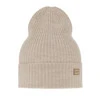 Czapka damska zimowa, wiosenna, beżowa, 100% wełniana merino Sophie