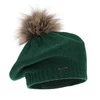 Beret damski zimowy, zielony, z wełną merino Bonnie
