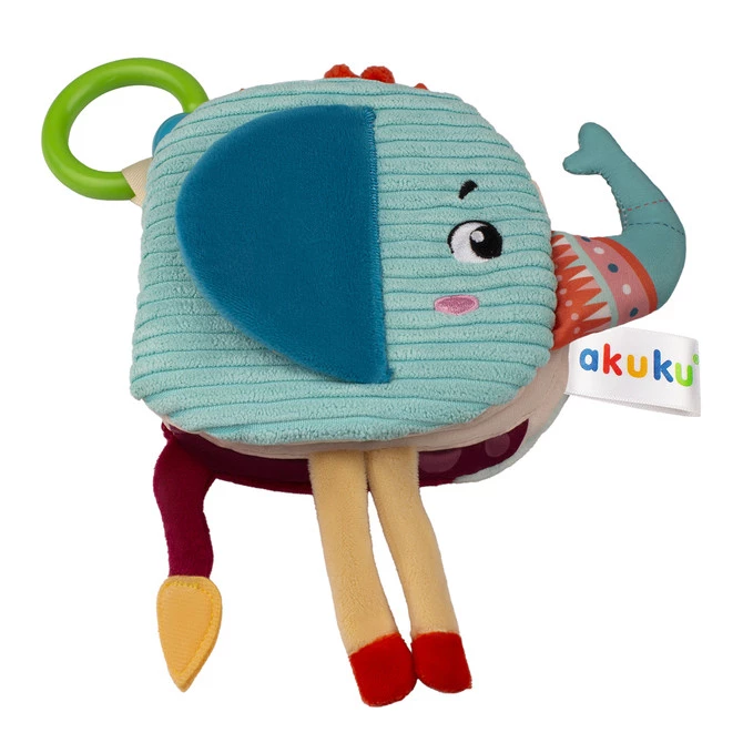 Akuku Pluszowa książeczka sensoryczna słonik