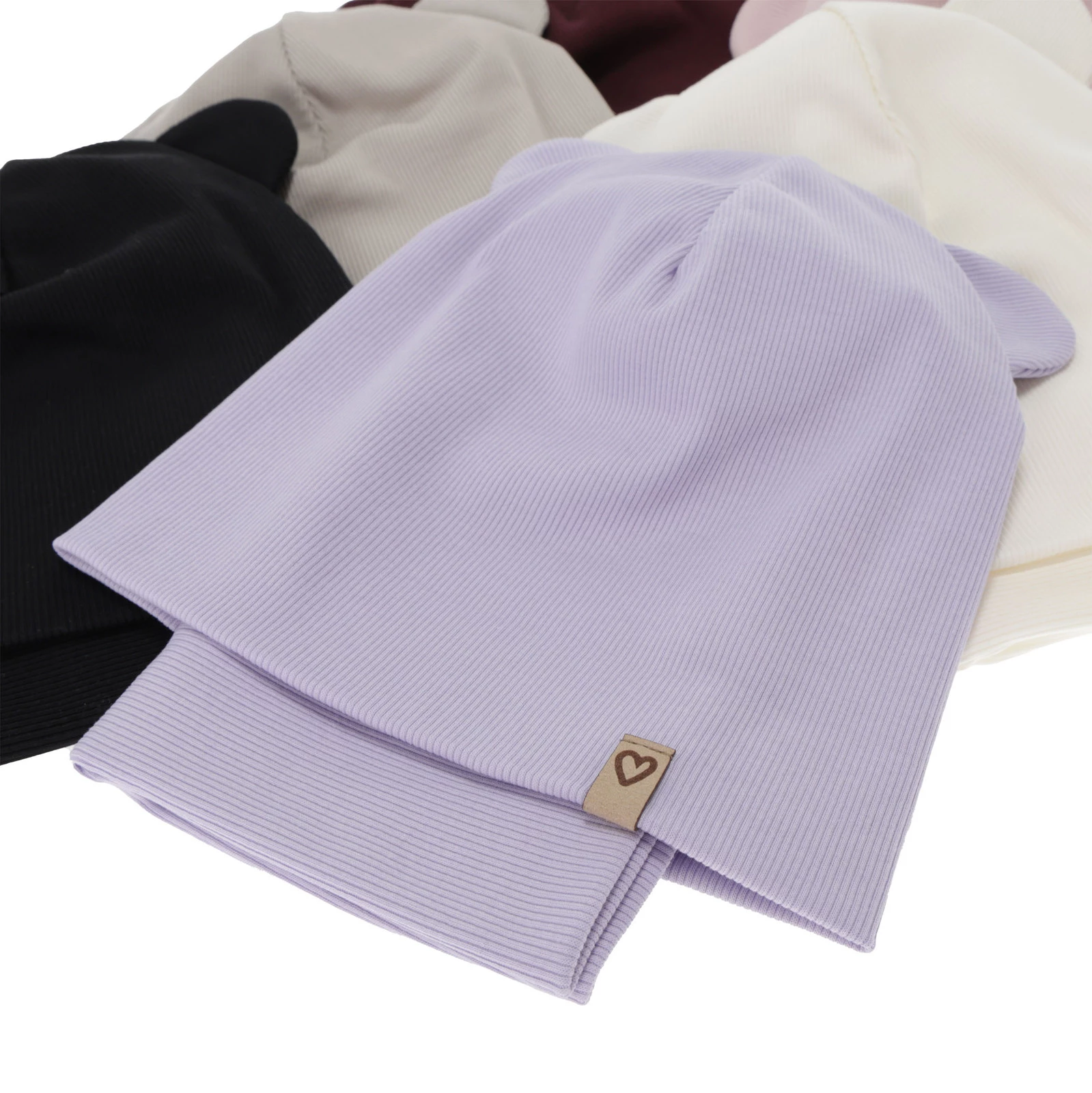 Czapka i komin dla dziewczynki jesienny, wiosenny komplet, bawełniany, ciemnobrązowy Luminia