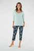 Julietta piżama damska 3/4 rękaw. 7/8 spodnie pistacjowy/druk