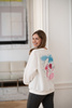 Bluza ciążowa i do karmienia oversize Milk It Easy! śmietankowa z printem