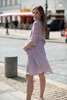 Sukienka ciążowa do karmienia Lovely Dress rękaw 3/4 różowe kwiaty na błękicie