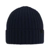 Czapka zimowa męska, granatowa, 100% wełniana merino Nathan