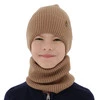 Czapka i komin dla chłopca jesienny, wiosenny komplet, camel, 100% wełniany merino Lemas