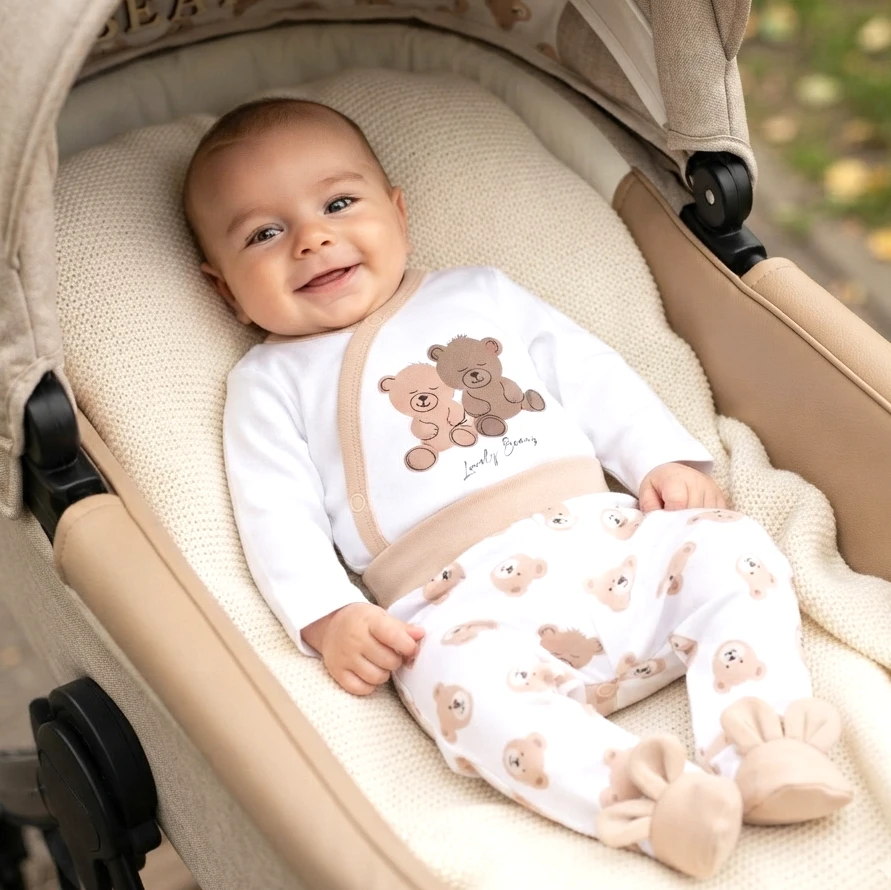 Body kopertowe SWEET BEARS z bawełny organicznej