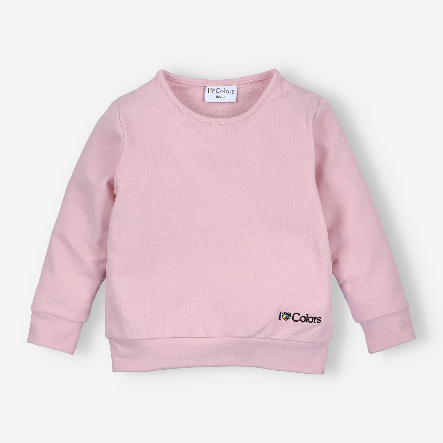 Bluza Dresowa Dziewczęca Z Długim Rękawem Pudrowy Róż