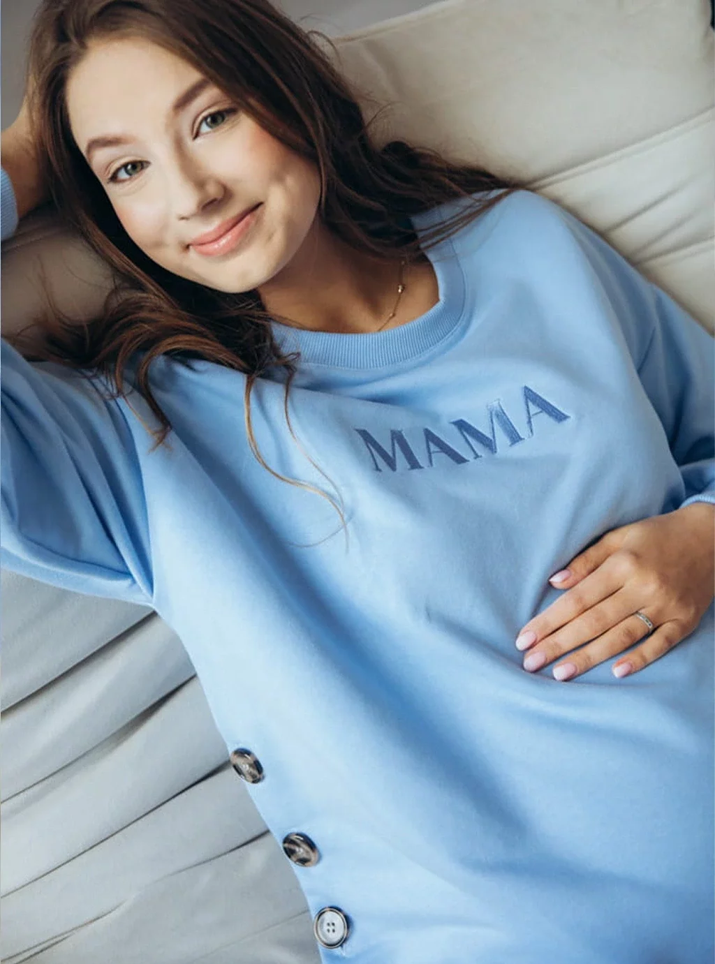 Bluza ciążowa i do karmienia SKY LATTE błękitna