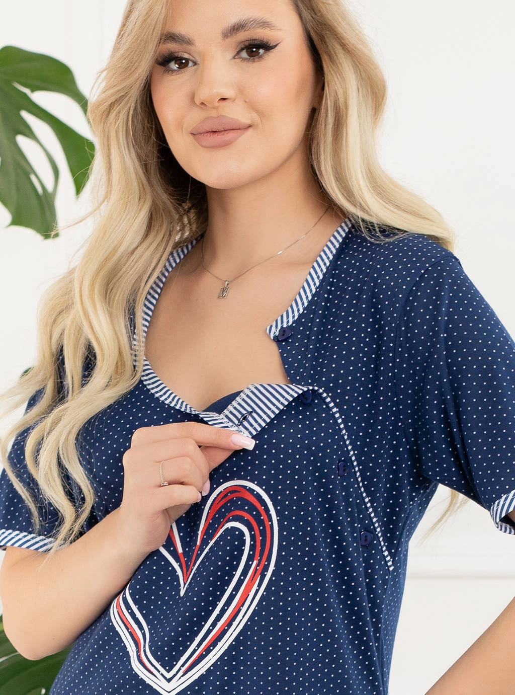 Koszula ciążowa Forlove - granatowa