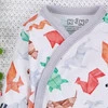 Body Kopertowe Fun Origami Z Bawełny Organicznej Zwierzątka Kolorowe Biały